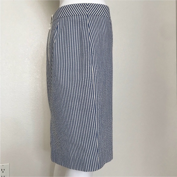 J.Crew 6 the pencil Skirt blue off white skirt - Picture 9 of 16